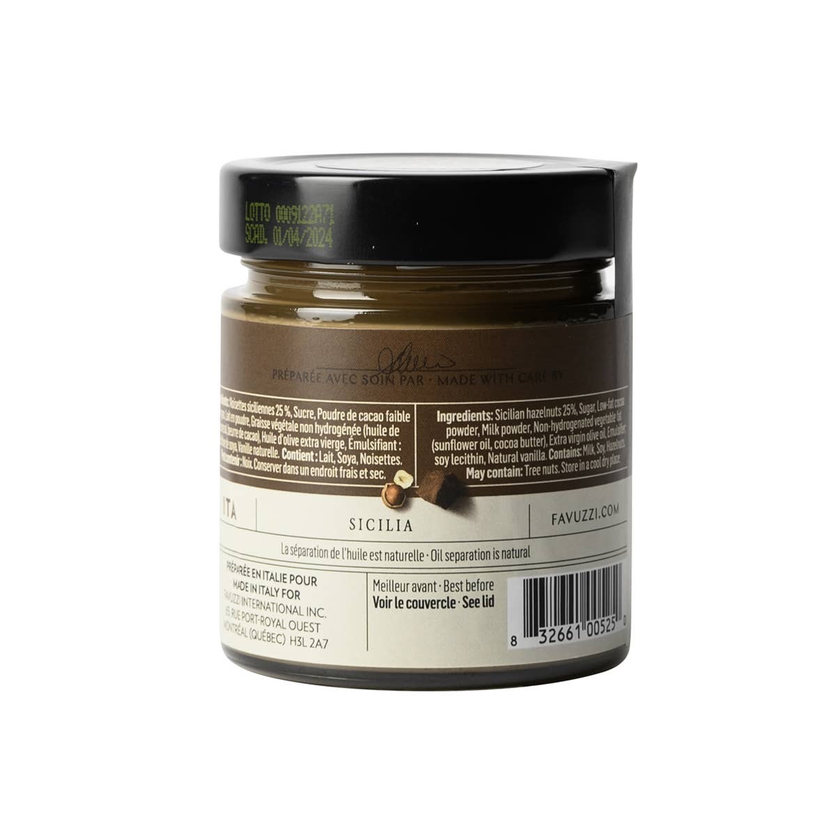 Crème au chocolat et aux noisettes
