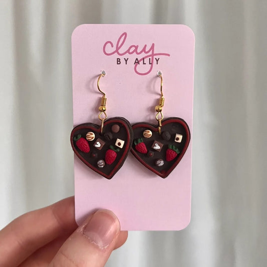 Boucles d'oreilles boîte de chocolats
