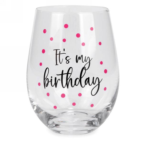 Verre sans pied avec message