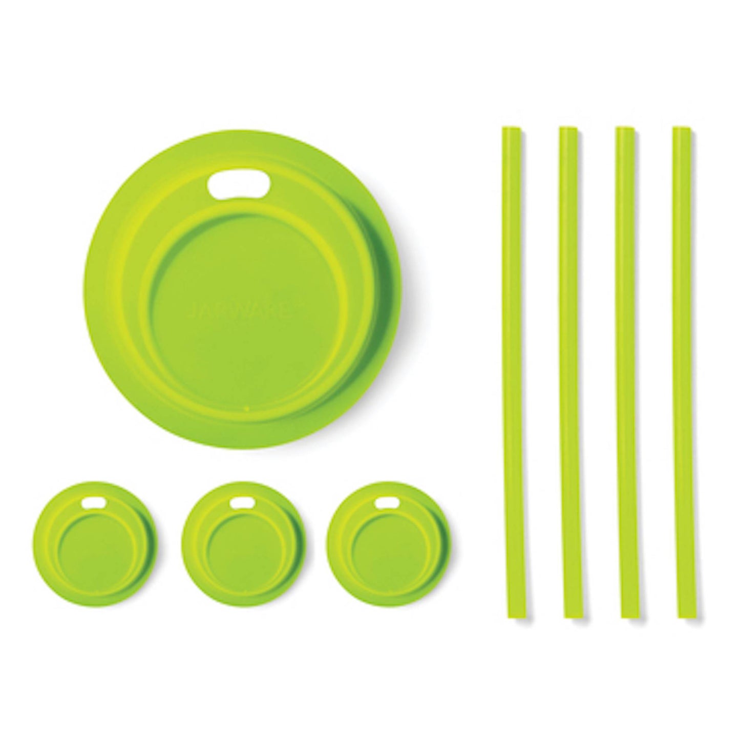 4 Couvercles en silicone et pailles pour pot mason