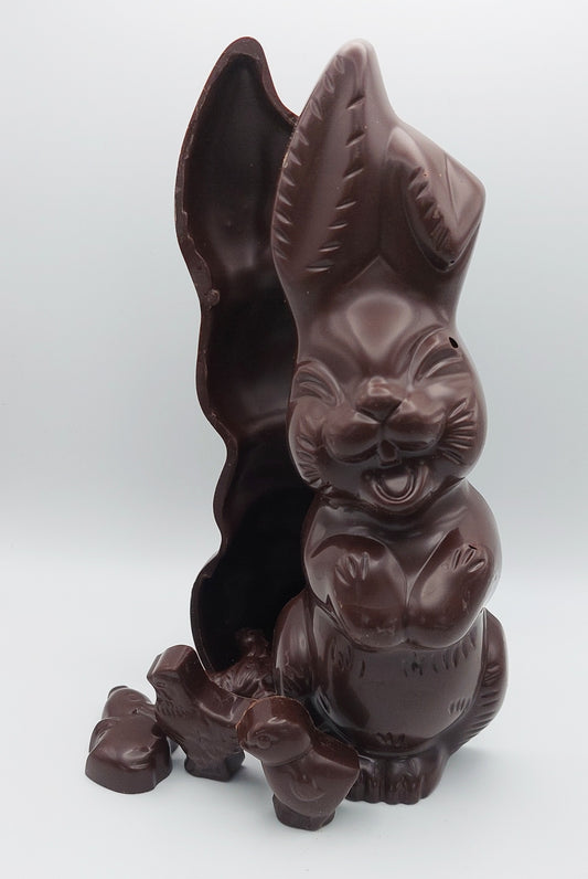 Grand lapin avec 4 animaux au caramel