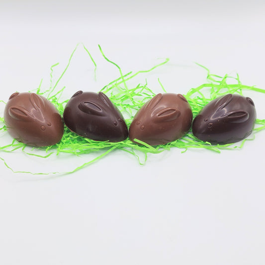 Boîte de 4 oeufs à motif lapin praliné