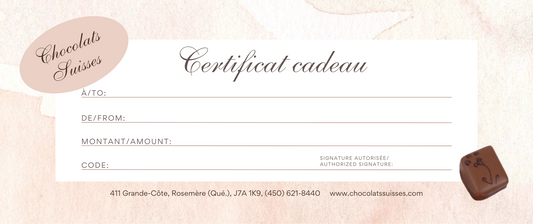 Chocolats Suisses Gift Card