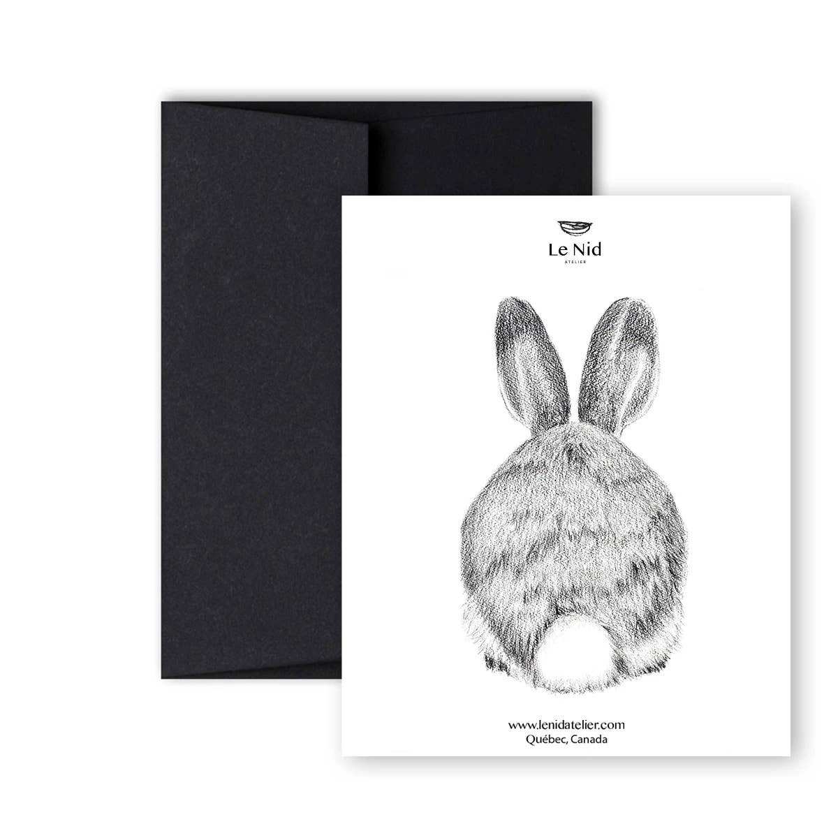 Carte de vœux Lapin avant et arrière
