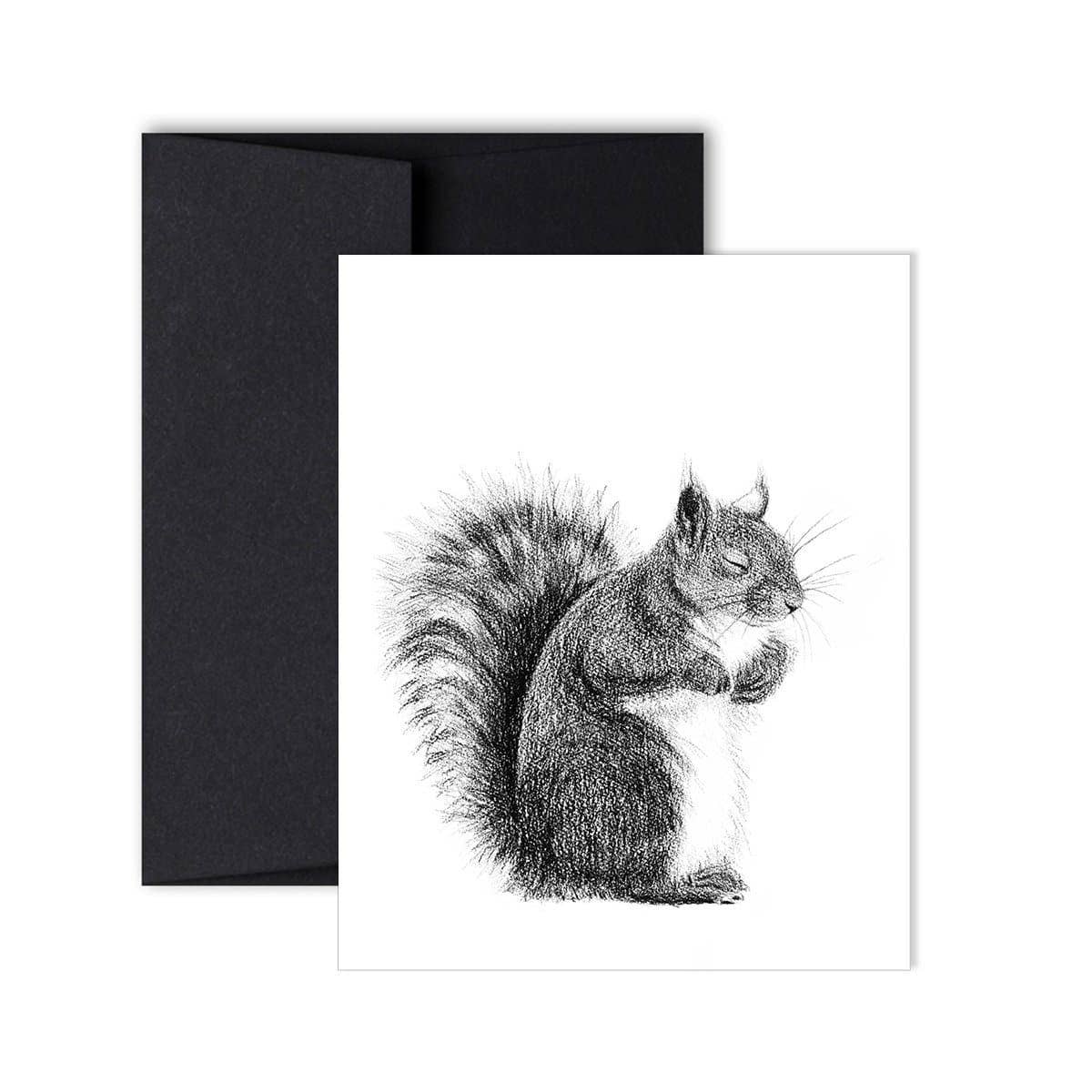 Carte de vœux écureuil endormi mignon