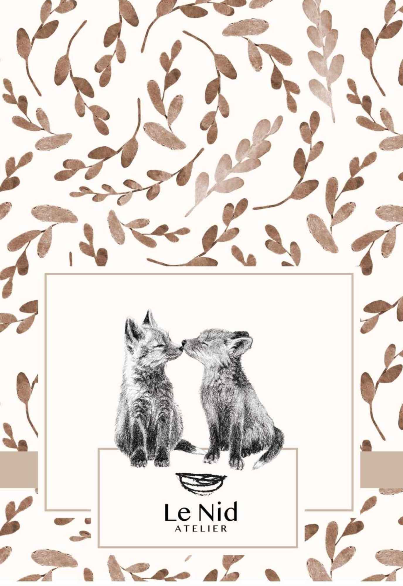 Cahier de notes - maman renard et son bébé
