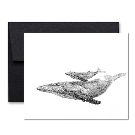 Carte de voeux Baleine avec petit