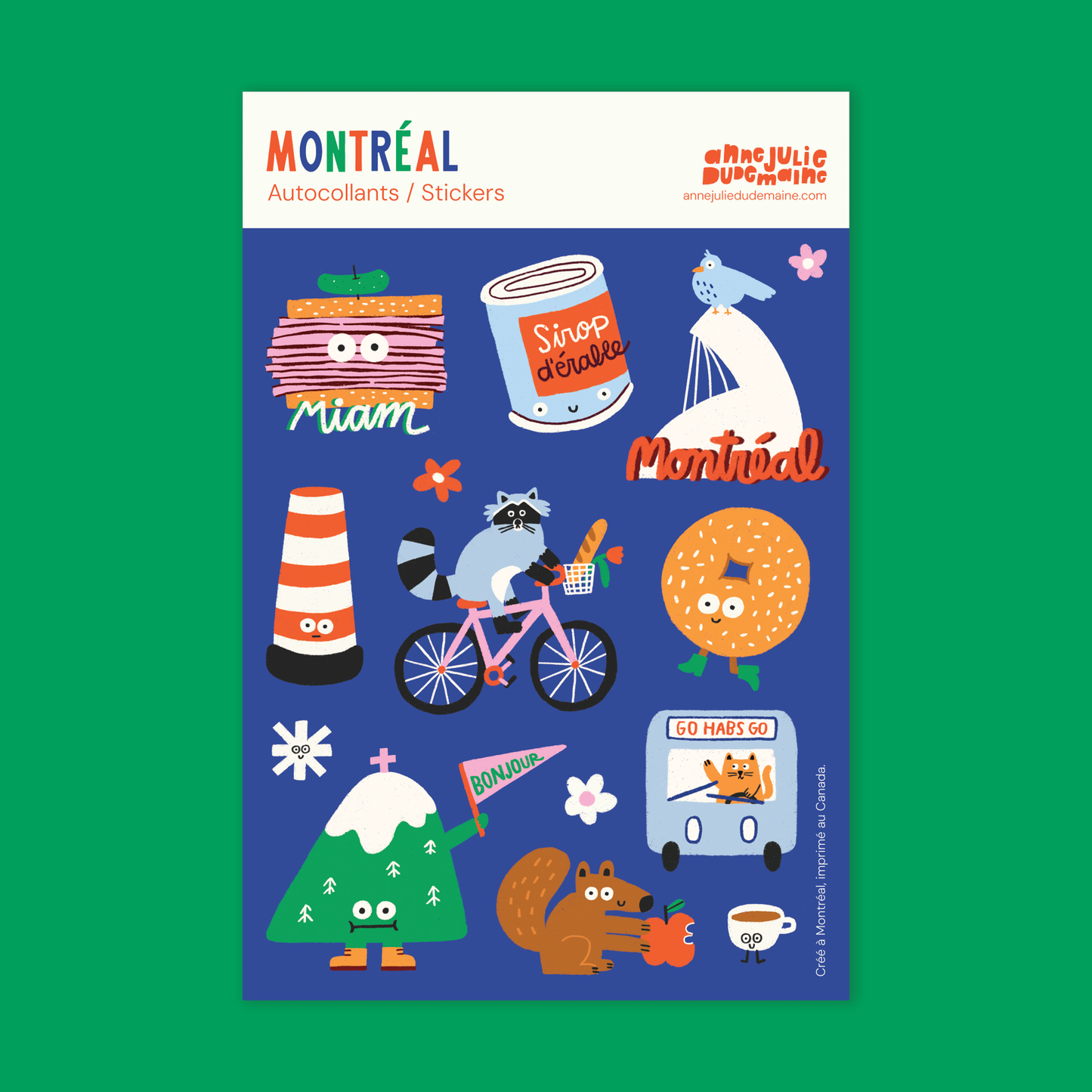 Feuille d'autocollants Montréal
