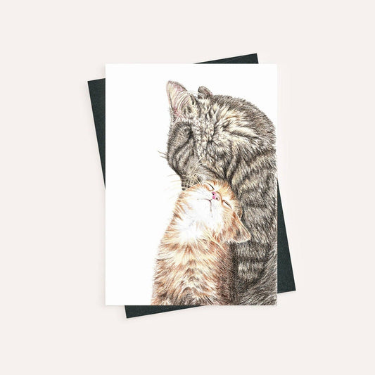 Maman chat avec chaton - carte de vœux